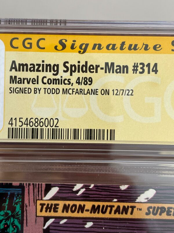 Amazing Spider-man #314 Firmato da Todd McFarlane CGC Signature Series 9.2