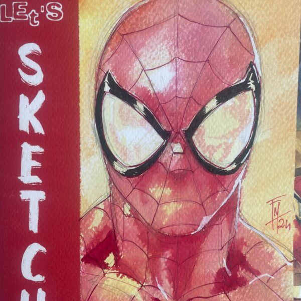 Federico Mele - Sketchbook con illustrazione di Spiderman ad acquerelli . - immagine 3