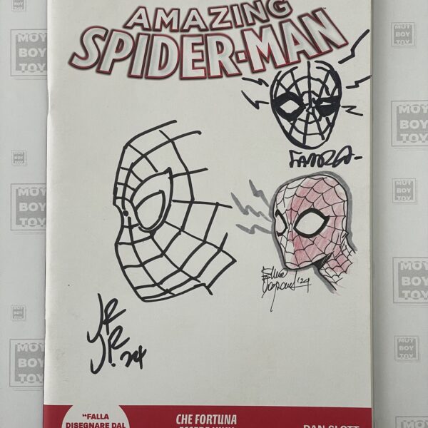 Amazing Spider-Man 1 White cover con remarque di John Romita Jr, Elena Casagrande e Sara Pichelli