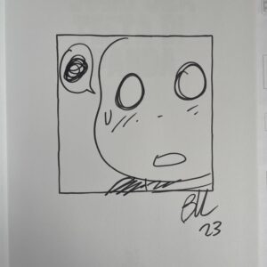 Sono una testa di panda con Sketch di Giacomo Bevilacqua e firma di Zerocalcare