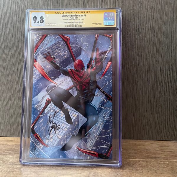 Ultimate Spider-man #1 variant "scrigno" limitata 1000ex Firmato da Marco Checchetto CGC Signature Series 9.8