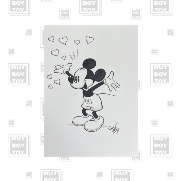 Casty (Andrea Castellan) - doppia illustrazione originale Topolino e Minnie a chine con mezzatinta