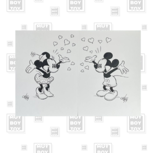 Casty (Andrea Castellan) - doppia illustrazione originale Topolino e Minnie a chine con mezzatinta