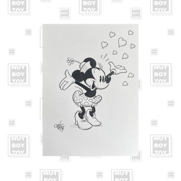 Casty (Andrea Castellan) - doppia illustrazione originale Topolino e Minnie a chine con mezzatinta