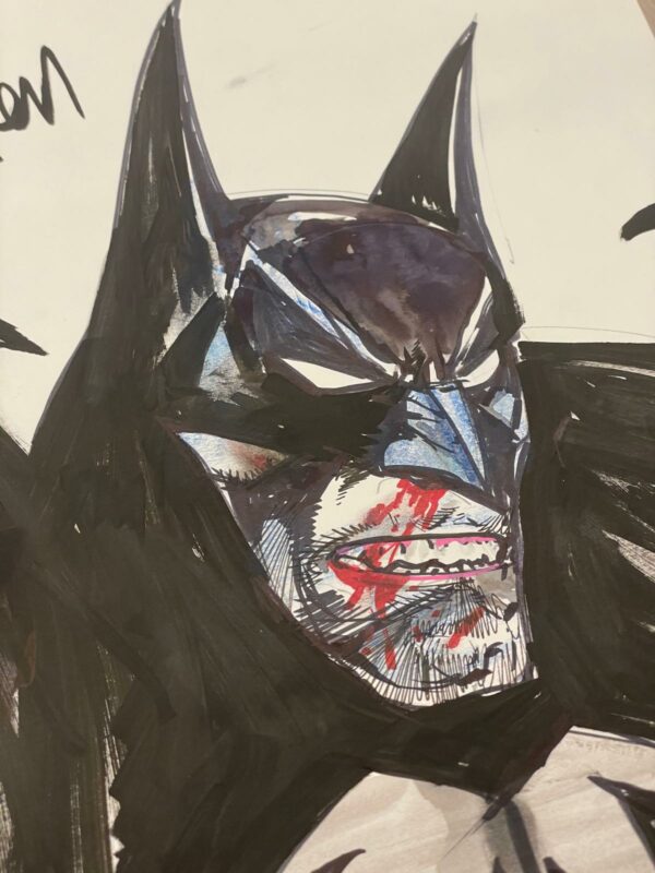 Simon Bisley - Original Batman headshot 42x29,5cm