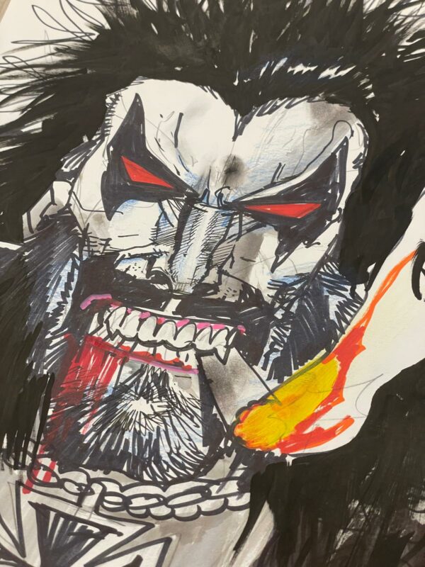 Simon Bisley - Original Lobo headshot 42x29,5cm