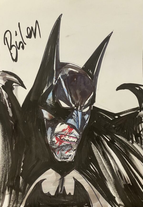 Simon Bisley - Original Batman headshot 42x29,5cm