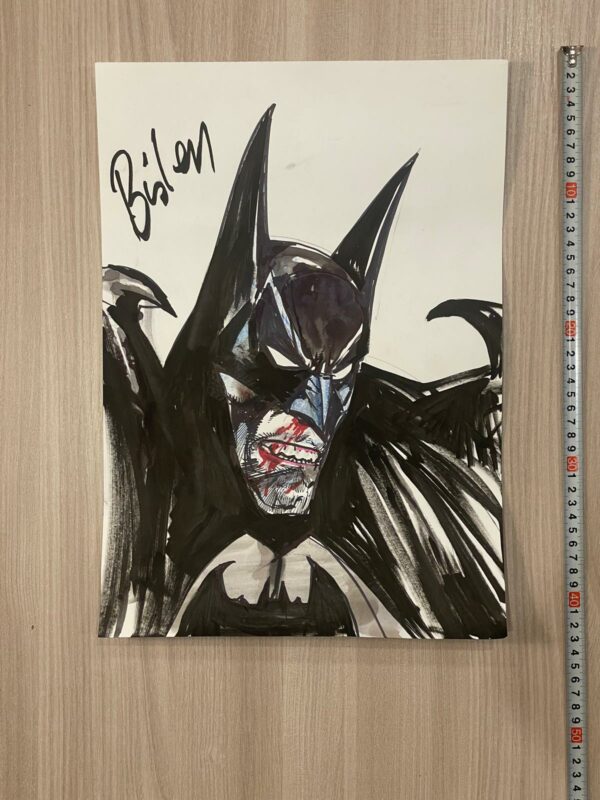 Simon Bisley - Original Batman headshot 42x29,5cm