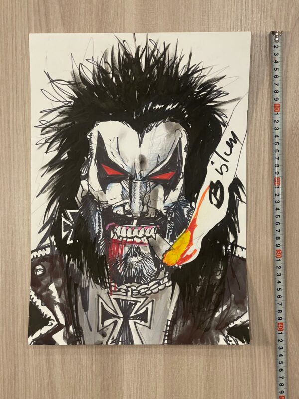 Simon Bisley - Original Lobo headshot 42x29,5cm