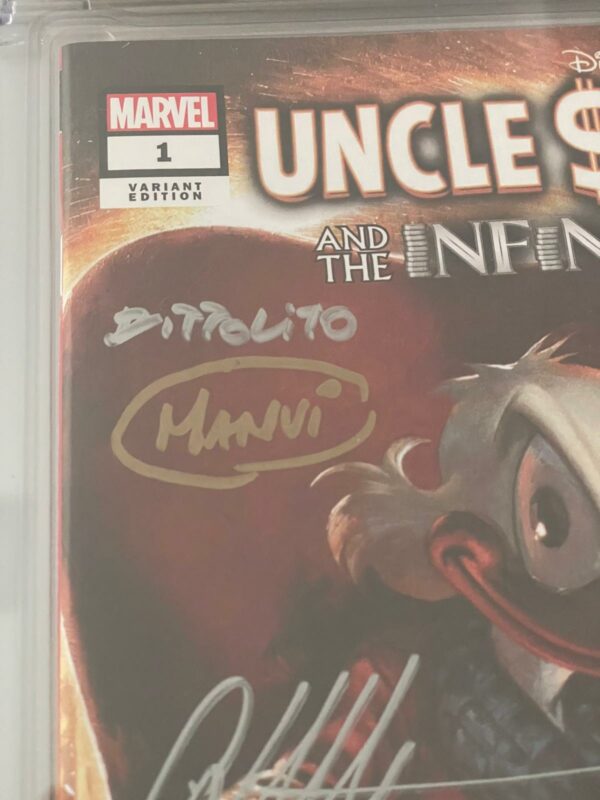 Uncle Scrooge and the Infinity Dime 1 variant incentive Gabriele Dell'Otto con 6 firme CGC Signature Series 9.8