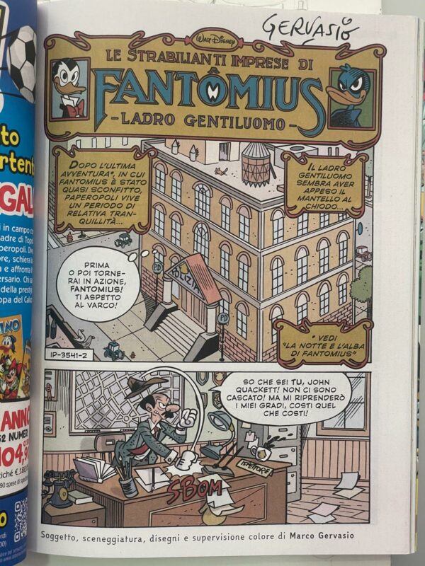 Marco Gervasio - Tavola originale Fantomius pubblicata su Topolino 3541